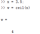 x为正数时，matlab运行ceil()函数结果图