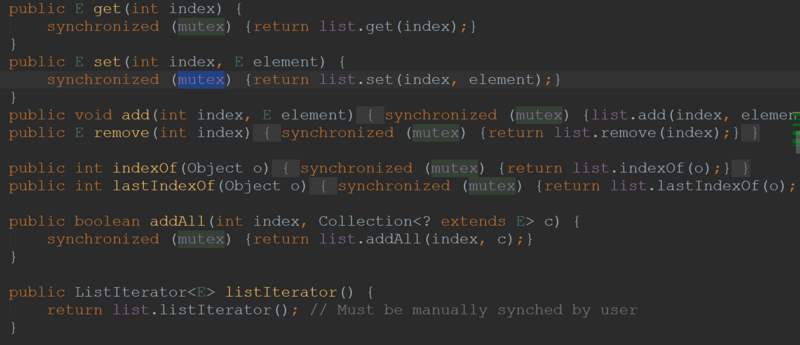 Collections.synchronizedList()的实现