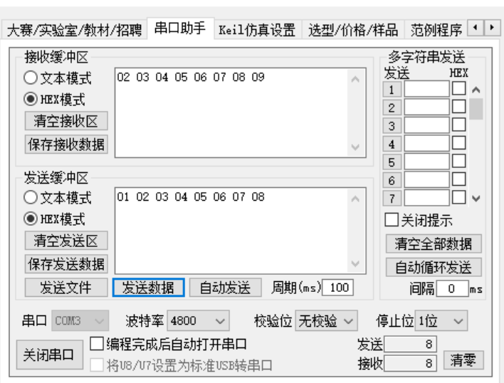 串口收发效果