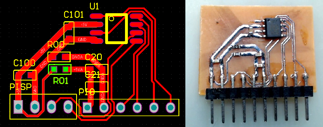 ▲ 实验接口电路的PCB