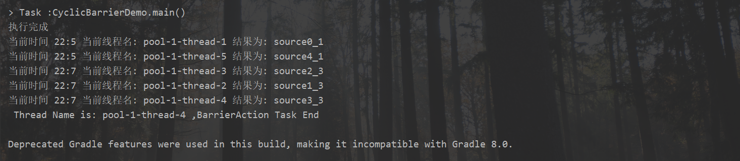 CyclicBarrier执行效果