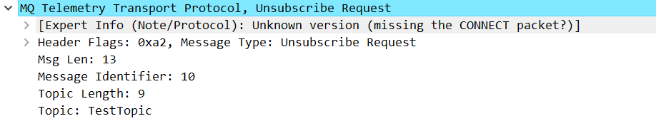 UNSUBSCRIBE抓包