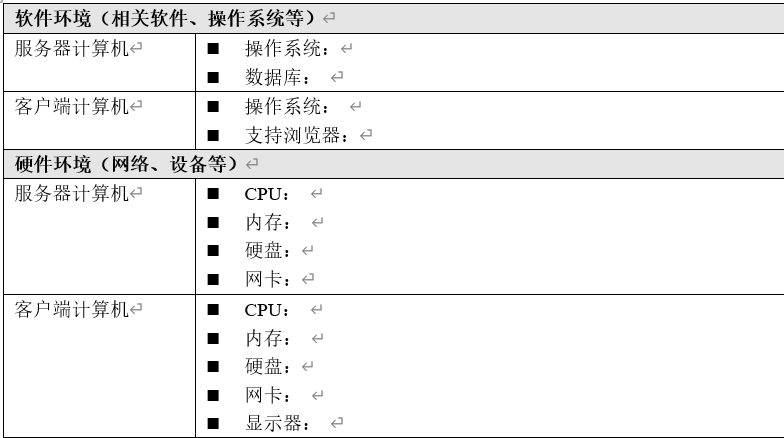 表2-2测试资源-测试环境截图