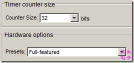 图2.2 配置Timer counter size和Hardware option
