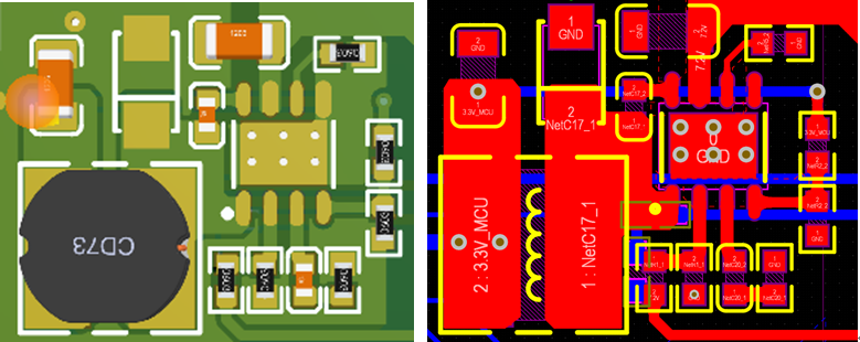 ▲ 图3 5 ME1584EN-3.3V稳压PCB布局