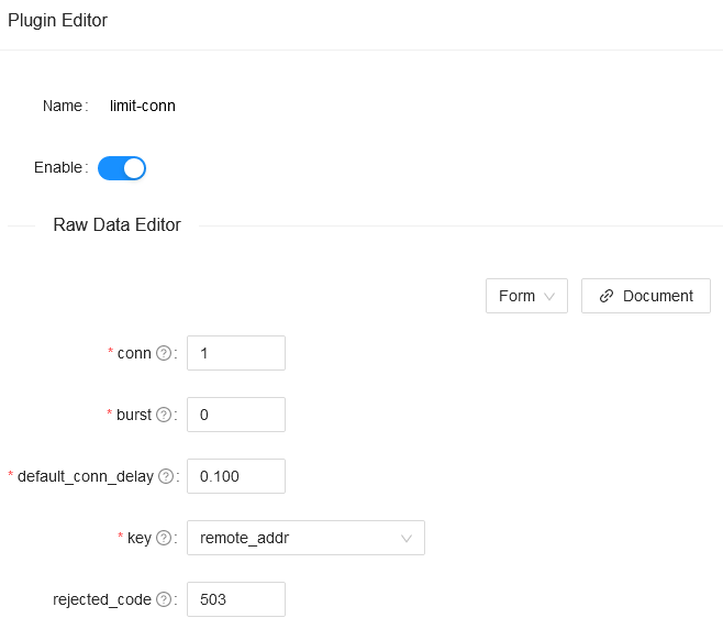 enable limit-conn plugin