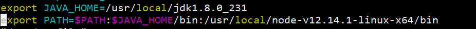 export PATH=JAVA_HOME/bin:/usr/local/node-v12.14.1-linux-x64/bin