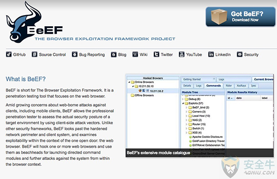 BeEF(浏览器漏洞利用框架)