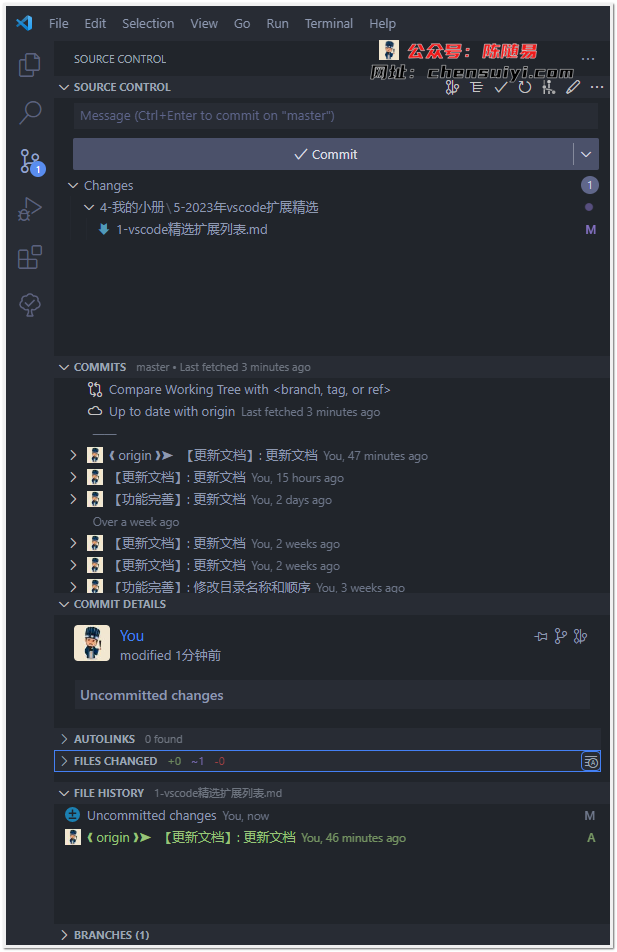 GitLens（git 操作插件）