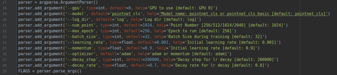 pointnet-argparse