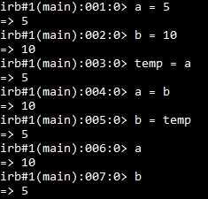 Parallel Assignment in Ruby 1