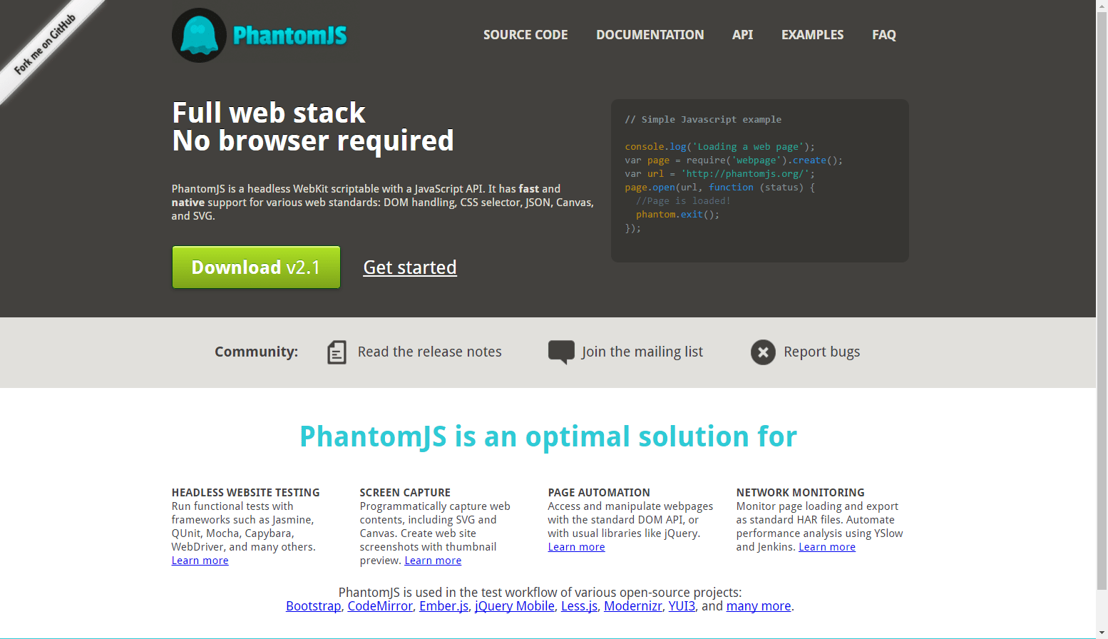 PhantomJS Homepage