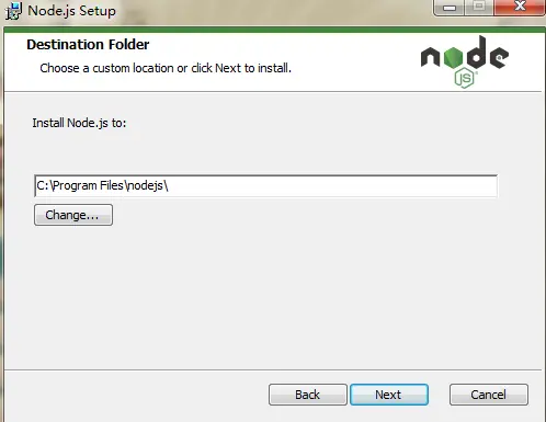 可以更改安装路径，例如 D:nodejs