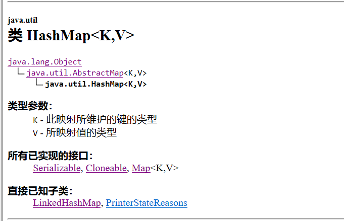 HashMap的继承、实现和子类