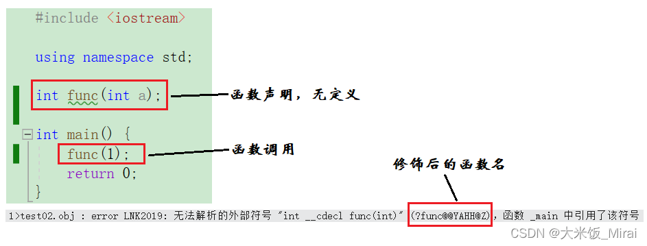 Windows下函数名修饰示例