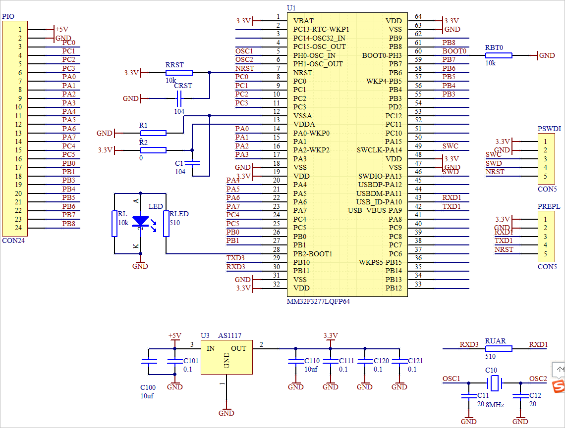 ▲ 图2.3.1  MM32F3277 MicroPython实验板