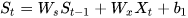 S_{t}=W_{s}S_{t-1}+W_{x}X_{t}+b_{1}