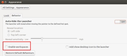 enable workspaces 13.04