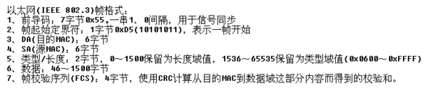 IEEE802.3以太网帧结构