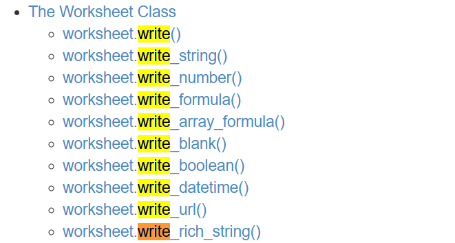 write methods