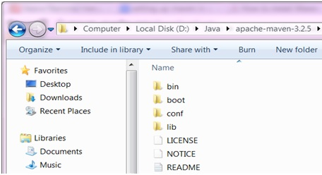 Apache Maven Project Folder on PC