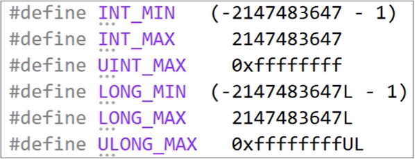 climits部分示例