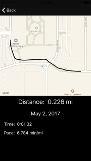 app like runkeeper - First completed run map