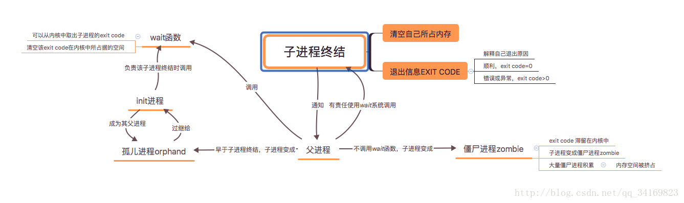 子进程的终结