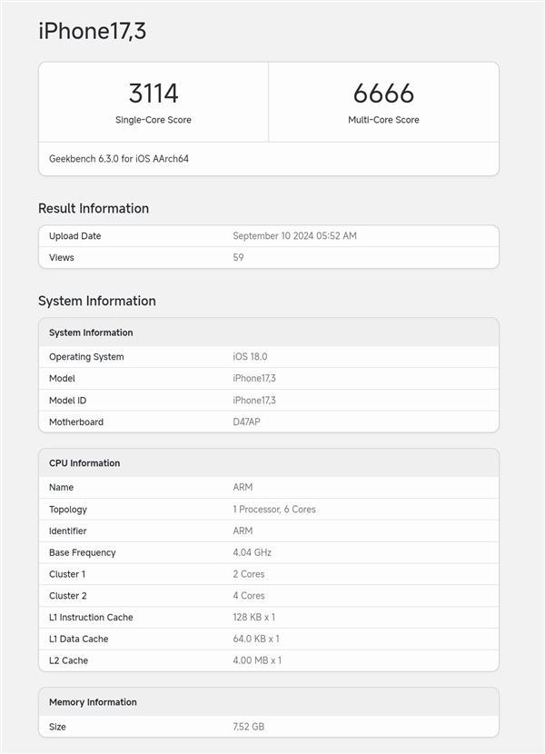 iphone 16首发！a18跑分出炉：多核成绩不及a17 pro 苹果刀法精准