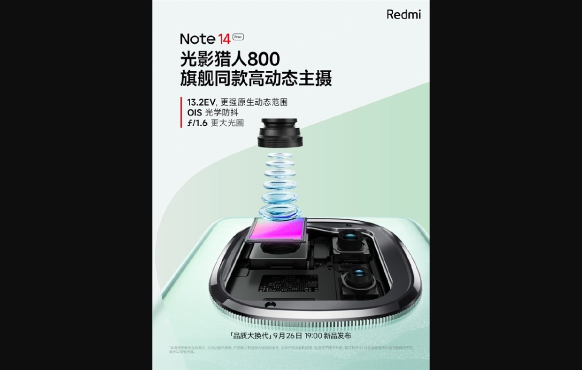 旗舰同款主摄！redmi note 14 pro
搭载光影猎人800 支持ois光学防抖