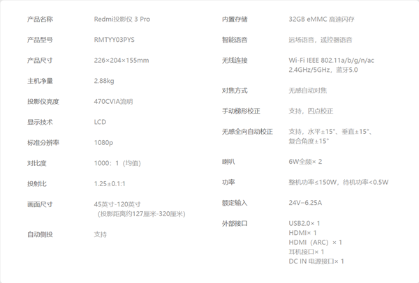 首发1499元 redmi投影仪3 pro发布：470cvia流明 120英寸巨幕