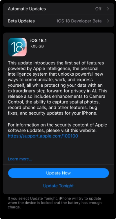 苹果发布ios 18.1准正式版升级！紧急修复iphone 16系列随机重启bug