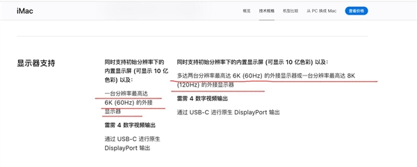 m4 imac支持外接8k 120hz显示屏：苹果史上首次