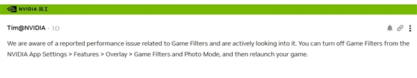 英伟达正式回应nvidia app导致游戏帧率暴降15%：官方解决办法来了