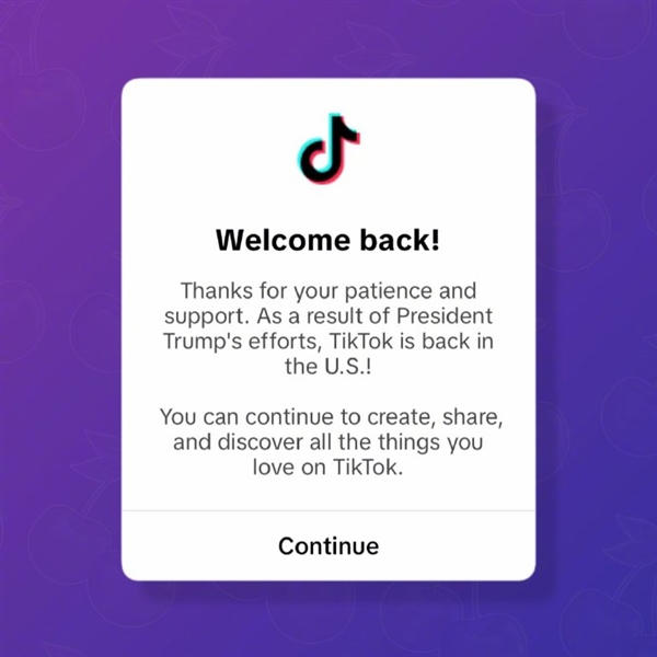 恢复服务！特朗普发帖呼吁挽救tiktok：想继续运营 卖50%股份给美国